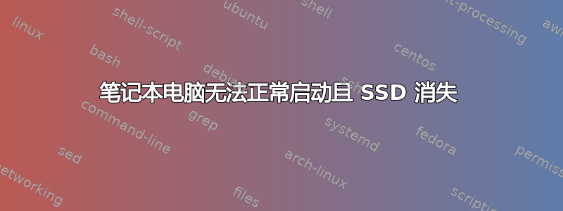 笔记本电脑无法正常启动且 SSD 消失