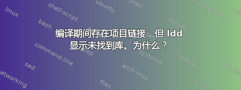 编译期间存在项目链接，但 ldd 显示未找到库。为什么？