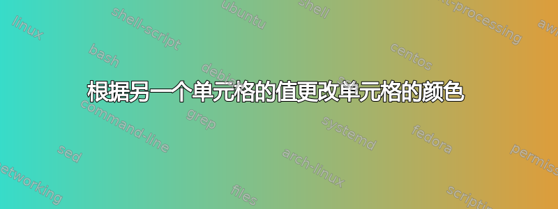 根据另一个单元格的值更改单元格的颜色