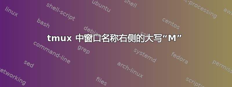 tmux 中窗口名称右侧的大写“M”