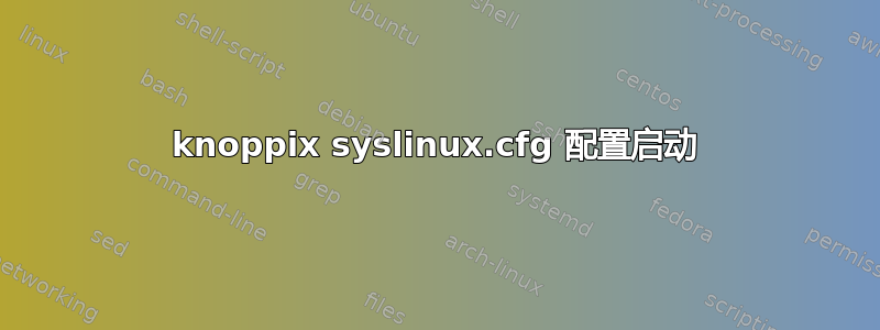 knoppix syslinux.cfg 配置启动