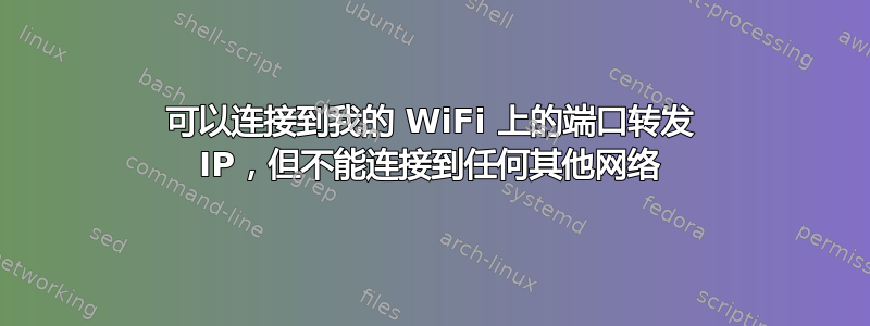 可以连接到我的 WiFi 上的端口转发 IP，但不能连接到任何其他网络