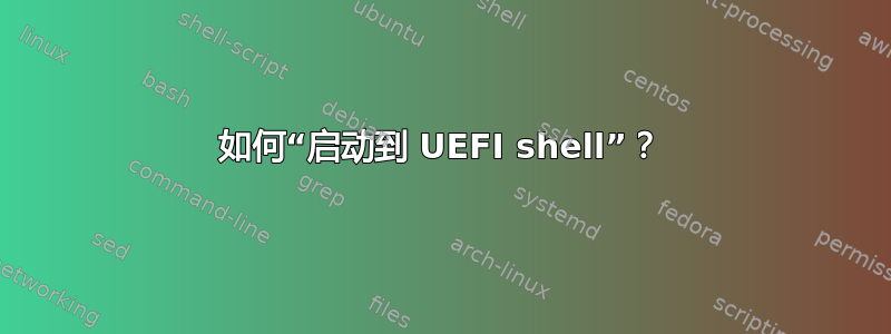 如何“启动到 UEFI shell”？