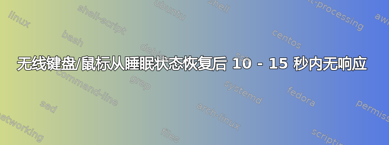 无线键盘/鼠标从睡眠状态恢复后 10 - 15 秒内无响应