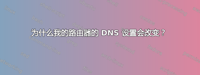 为什么我的路由器的 DNS 设置会改变？