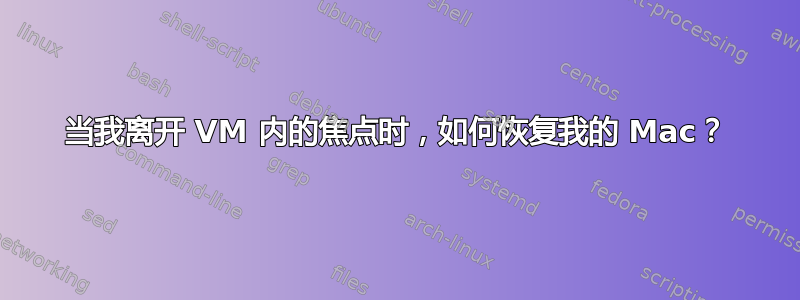 当我离开 VM 内的焦点时，如何恢复我的 Mac？