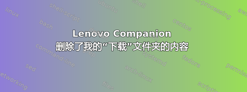 Lenovo Companion 删除了我的“下载”文件夹的内容