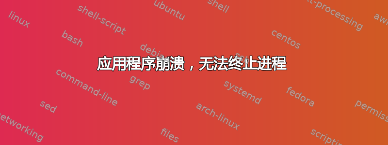 应用程序崩溃，无法终止进程