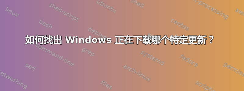 如何找出 Windows 正在下载哪个特定更新？