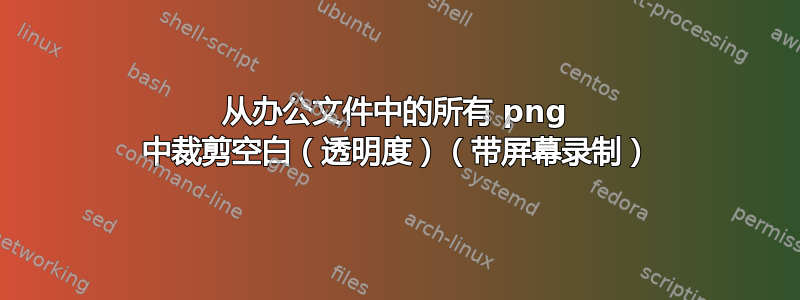 从办公文件中的所有 png 中裁剪空白（透明度）（带屏幕录制）