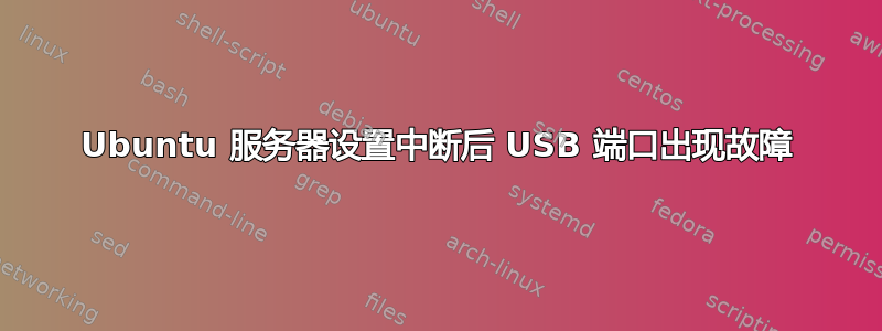 Ubuntu 服务器设置中断后 USB 端口出现故障