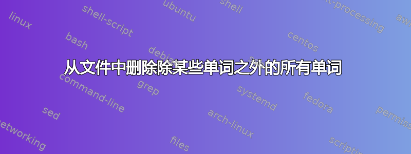 从文件中删除除某些单词之外的所有单词