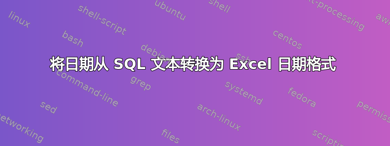 将日期从 SQL 文本转换为 Excel 日期格式