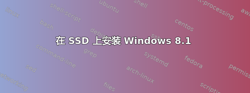 在 SSD 上安装 Windows 8.1