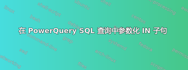 在 PowerQuery SQL 查询中参数化 IN 子句