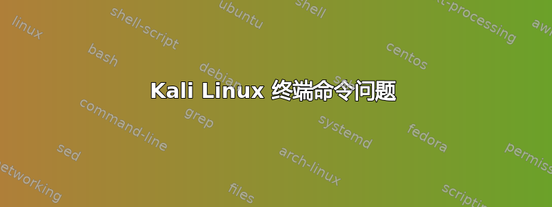 Kali Linux 终端命令问题