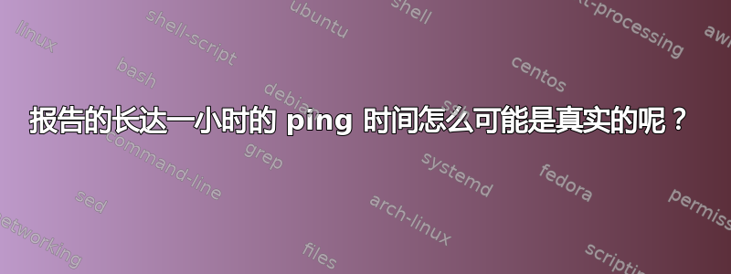 报告的长达一小时的 ping 时间怎么可能是真实的呢？