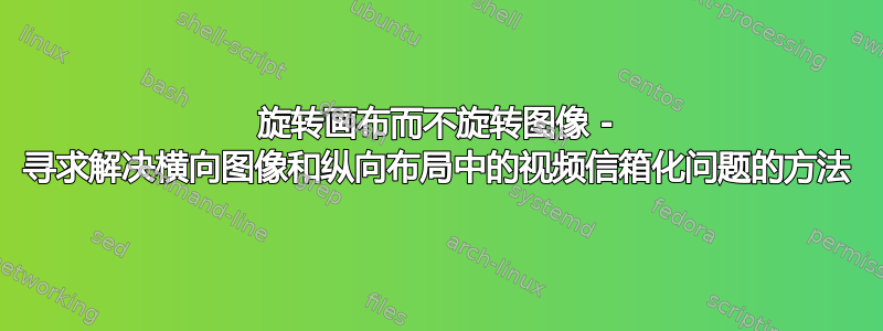 旋转画布而不旋转图像 - 寻求解决横向图像和纵向布局中的视频信箱化问题的方法