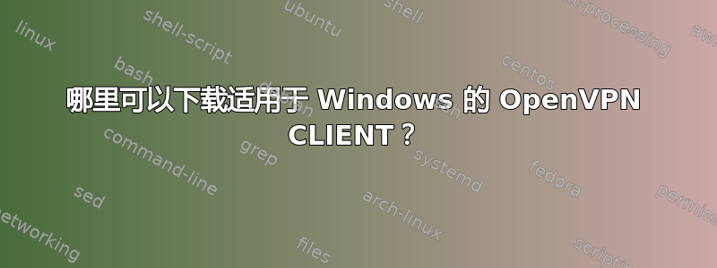 哪里可以下载适用于 Windows 的 OpenVPN CLIENT？