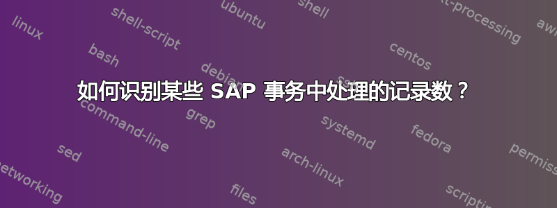 如何识别某些 SAP 事务中处理的记录数？