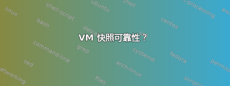 VM 快照可靠性？