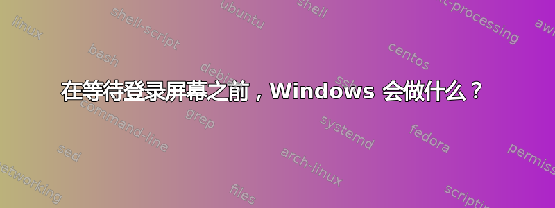 在等待登录屏幕之前，Windows 会做什么？