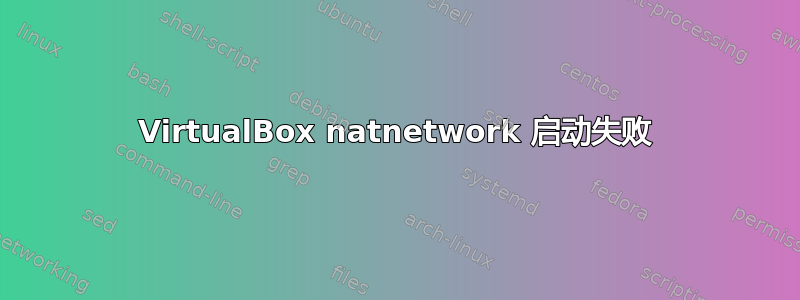 VirtualBox natnetwork 启动失败