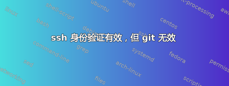 ssh 身份验证有效，但 git 无效