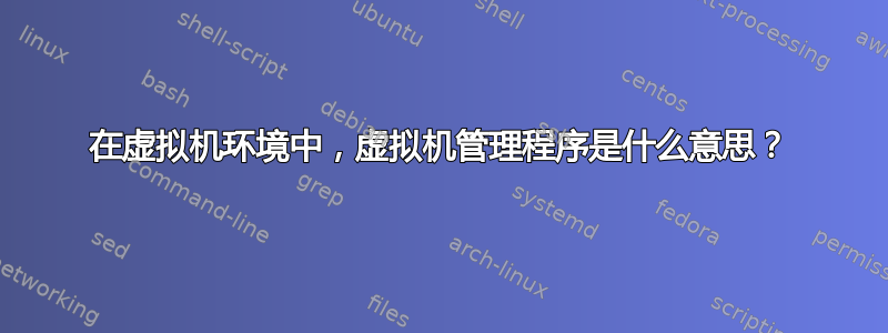 在虚拟机环境中，虚拟机管理程序是什么意思？