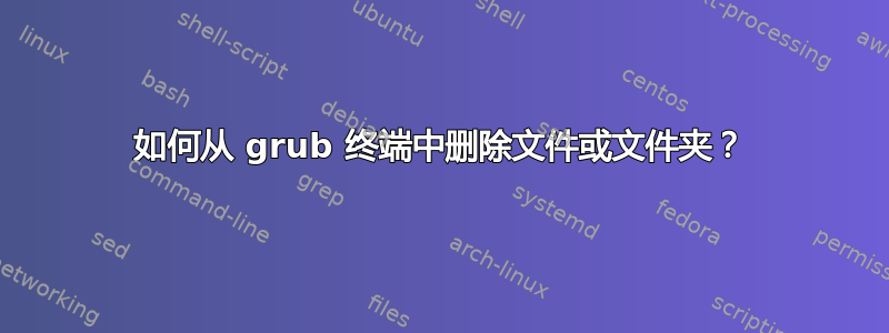 如何从 grub 终端中删除文件或文件夹？