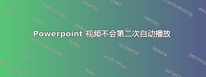 Powerpoint 视频不会第二次自动播放