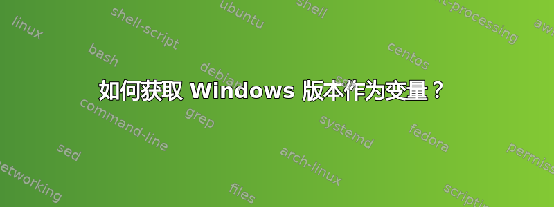 如何获取 Windows 版本作为变量？