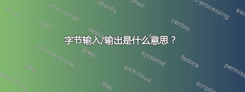 字节输入/输出是什么意思？