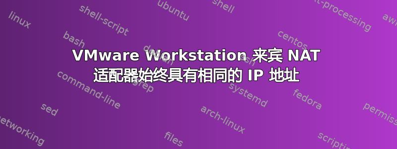 VMware Workstation 来宾 NAT 适配器始终具有相同的 IP 地址