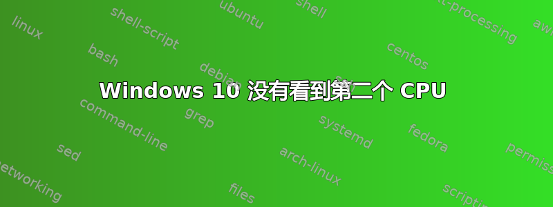 Windows 10 没有看到第二个 CPU