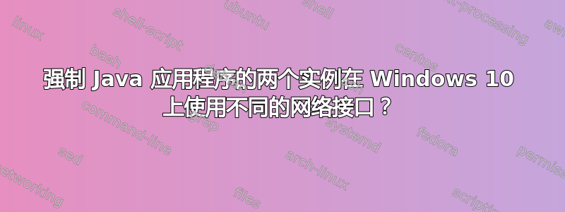 强制 Java 应用程序的两个实例在 Windows 10 上使用不同的网络接口？