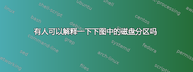 有人可以解释一下下图中的磁盘分区吗