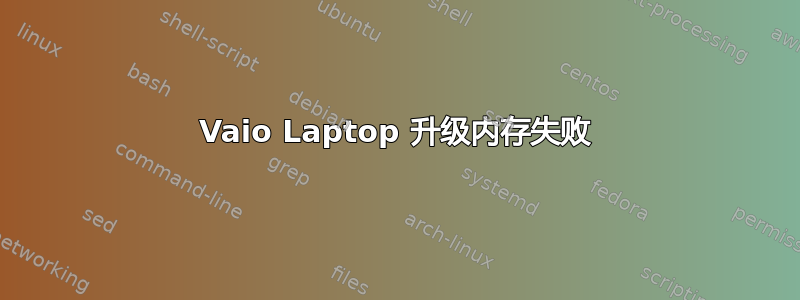 Vaio Laptop 升级内存失败