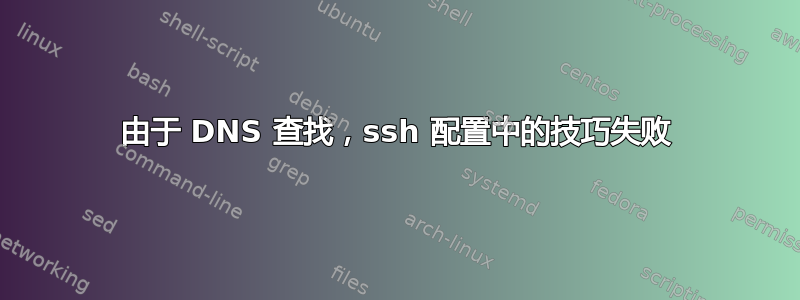 由于 DNS 查找，ssh 配置中的技巧失败