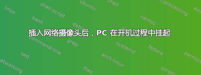 插入网络摄像头后，PC 在开机过程中挂起