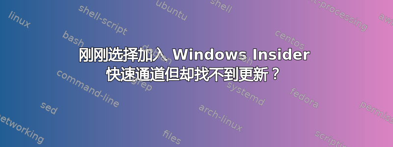 刚刚选择加入 Windows Insider 快速通道但却找不到更新？