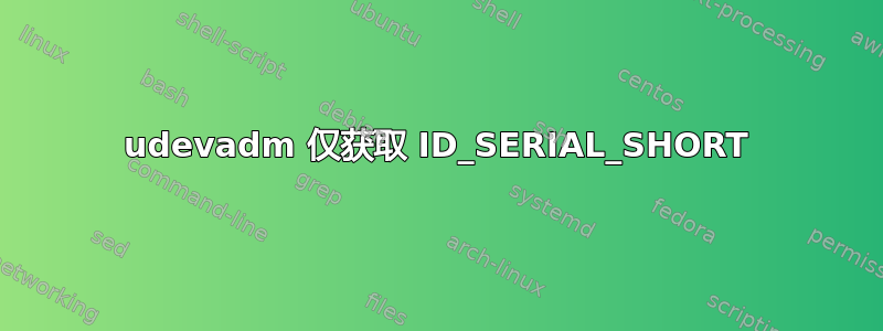 udevadm 仅获取 ID_SERIAL_SHORT