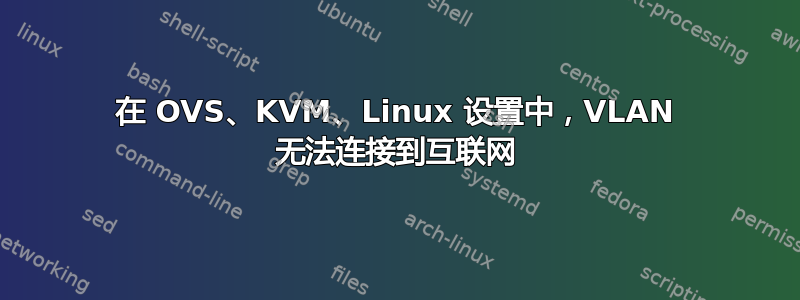 在 OVS、KVM、Linux 设置中，VLAN 无法连接到互联网