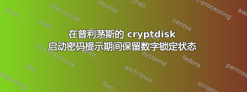 在普利茅斯的 cryptdisk 启动密码提示期间保留数字锁定状态