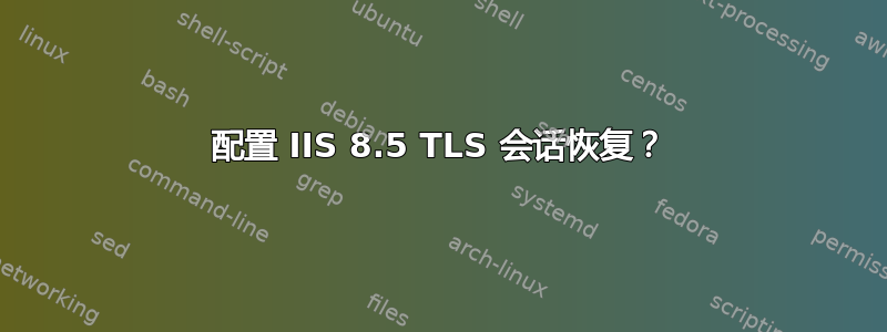 配置 IIS 8.5 TLS 会话恢复？