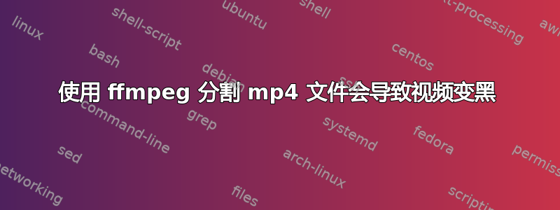 使用 ffmpeg 分割 mp4 文件会导致视频变黑