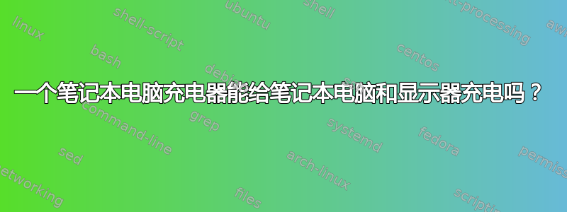 一个笔记本电脑充电器能给笔记本电脑和显示器充电吗？