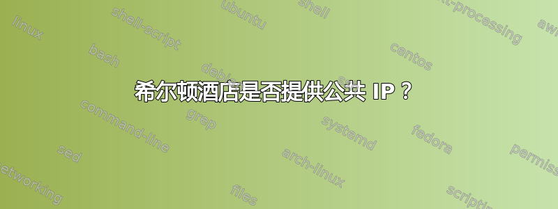 希尔顿酒店是否提供公共 IP？