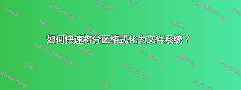 如何快速将分区格式化为文件系统？