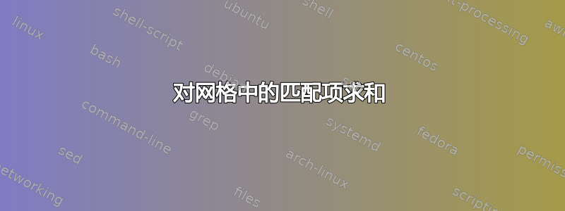 对网格中的匹配项求和